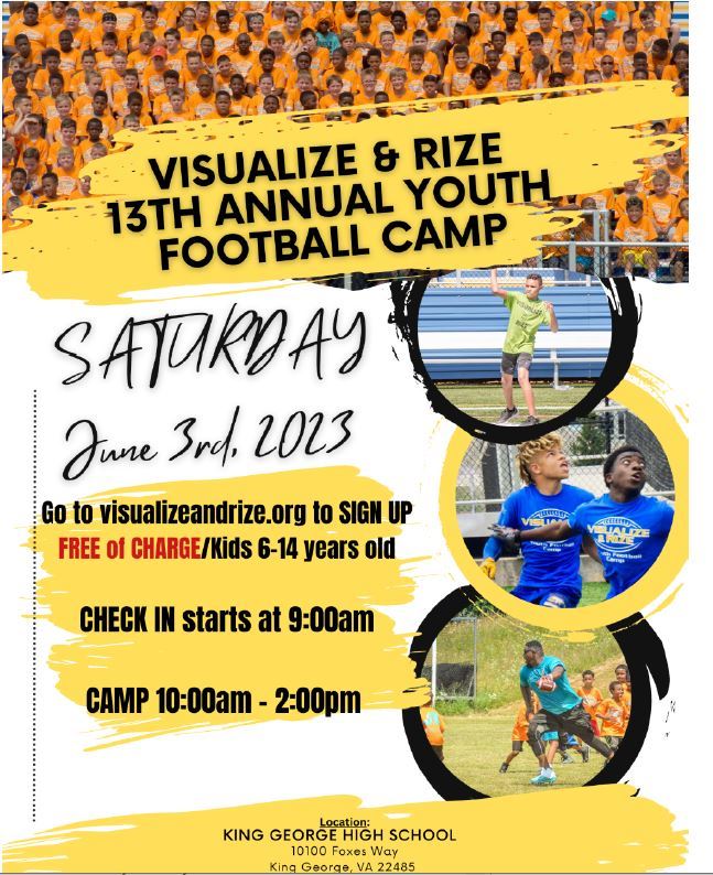 2023 VISUALIZE AND RIZE 13TH ANNUAL YOUTH FOOTBALL CAMP