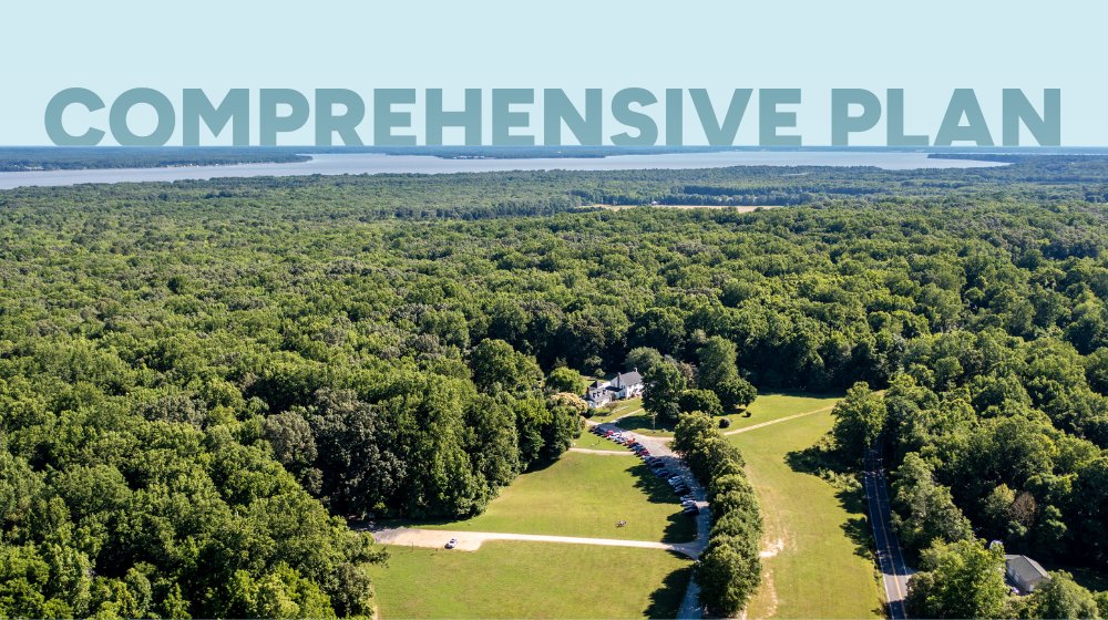 Aerial view of Caledon State Park with the Potomac River in the background