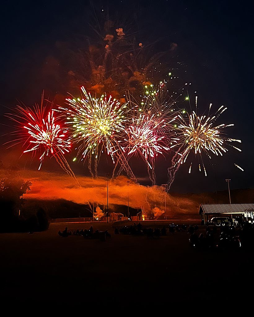Fireworks display at Sealston Sports Complex.