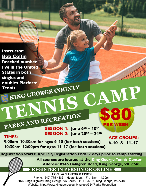 2022 Summer Camp Tennis Flyer Photo