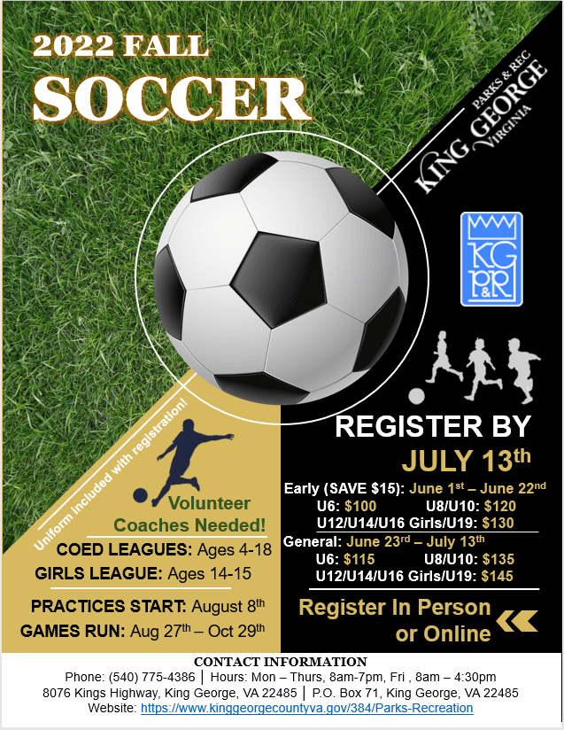 2022 Fall Youth Soccer Flyer Photo